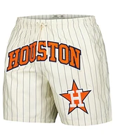 Pro Standard Men's Cream Houston Astros Pinstripe Retro Classic Woven Shorts