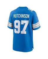 Nike Men's Aidan Hutchinson Blue Detroit Lions Game Jersey