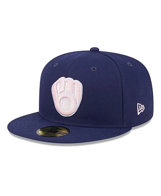 New Era Men's Navy Milwaukee Brewers 2024 Mother's Day On-Field 59FIFTY Fitted Hat