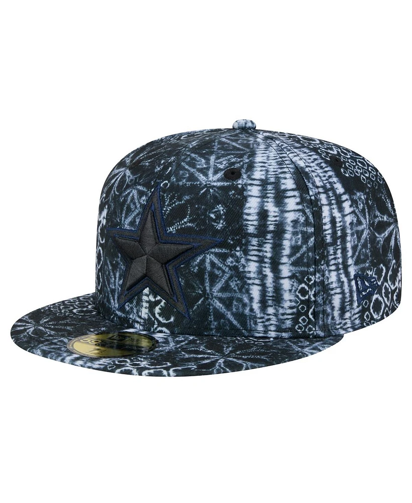 New Era Men's Black Dallas Cowboys Shibori 59FIFTY Fitted Hat