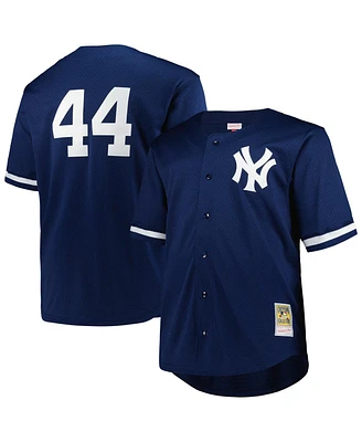 Mitchell & Ness Men's Reggie Jackson Navy New York Yankees Big Tall Cooperstown Collection Mesh Batting Practice Jersey