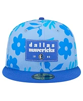 New Era Men's Blue Dallas Mavericks Palm Fronds 2-Tone 59FIFTY Fitted Hat