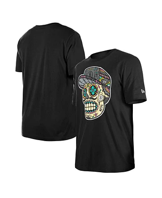 New Era Men's and Women's Black Brooklyn Nets Sugar Skull T-Shirt