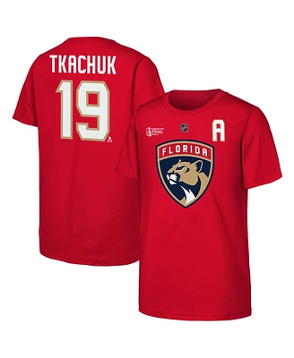 Outerstuff Big Boys and Girls Matthew Tkachuk Red Florida Panthers 2024 Stanley Cup Final Name Number T-Shirt