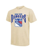 Majestic Threads Men's Artemi Panarin Cream New York Rangers Dynasty Name Number Tri-Blend T-Shirt