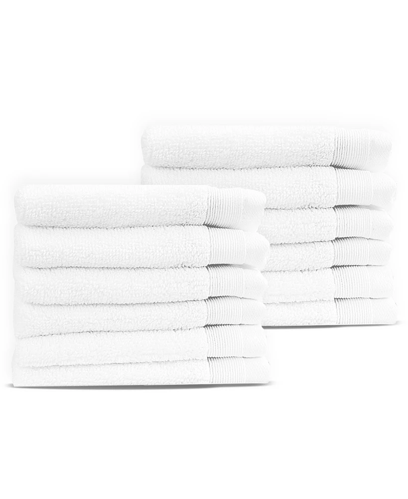 California Design Den 12-Pack Luxury 100% Cotton Washcloths - Extra Soft, Quick Dry, Highly Absorbent Wash Cloths for Bathroom, Gym, Spa, Home