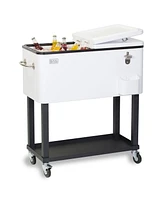 Black & Decker Mobile Cooler Cart - White
