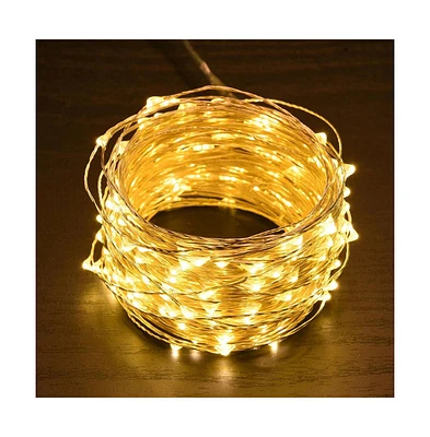 Yescom 66 ft Led String Lights Battery Operated Starry Fair Rope Lights 8 Modes Remote Christmas