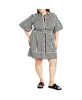 City Chic Plus Stripe May Dress