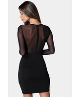 Bebe Women's Lace Illusion Knit Dress