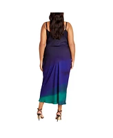 City Chic Women's Ombre Cowl Dress