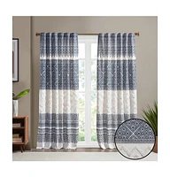 Mila Cotton Curtain Panel with Chenille Detail and Lining, 50"W x 84"L