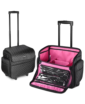 Byootique Lightweight Makeup Bag Cosmetic Rolling Trolley Traveling Storage Case