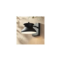 John Timberland Danbury Farmhouse Industrial Rustic Outdoor Barn Light Fixture Black Led Dusk to Dawn 6" for Exterior Deck House Porch Yard Patio Outs