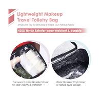Byootique 420D Clear Nylon Makeup Travel Toiletry Bag Portable Cosmetic Storage Organizer M