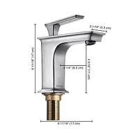 Yescom Aquaterior Simple 1 Hole Bathroom Square Faucet Undermount Sink Cold & Hot Water Nickel