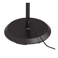 Arnie Traditional Farmhouse Industrial Farmhouse Pharmacy Light Floor Lamp Standing Led 62" Tall Sleek Black Metal Chrome Adjustable Arm Round Sh