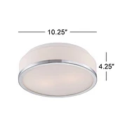 Possini Euro Design Mavis Modern Ceiling Light Flush-Mount Fixture 10.25" Wide Sleek Chrome 2