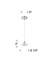 Possini Euro Design Menos Chrome Mini Pendant Lighting Fixture 6 1/4" Wide Modern Led Clear Frosted Glass Shade for Dining Room Living House Home Foye