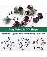 Yescom Christmas Garland with Lights,7.8Ft Battery Operated 20 Pcs Led String Lights with Pine Cone