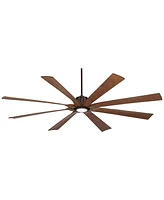 80" Defender Rustic Farmhouse Outdoor Ceiling Fan with Dimmable Led Light Remote Control Oil Rubbed Bronze Damp Rated for Patio Exterior House Home Po