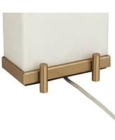 Possini Euro Design Jules Modern Table Lamp 30 1/2" Tall White Faux Marble Sheer Outer Fabric Inner Rectangular Shade for Living Room Bedroom House Be