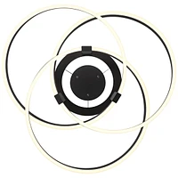 Possini Euro Design McKenna Sanded Black Pendant Lighting 26 1/2" Wide Modern Ribbon Rings Dimmable Led Fixture for Dining Room House Foyer Kitchen Is