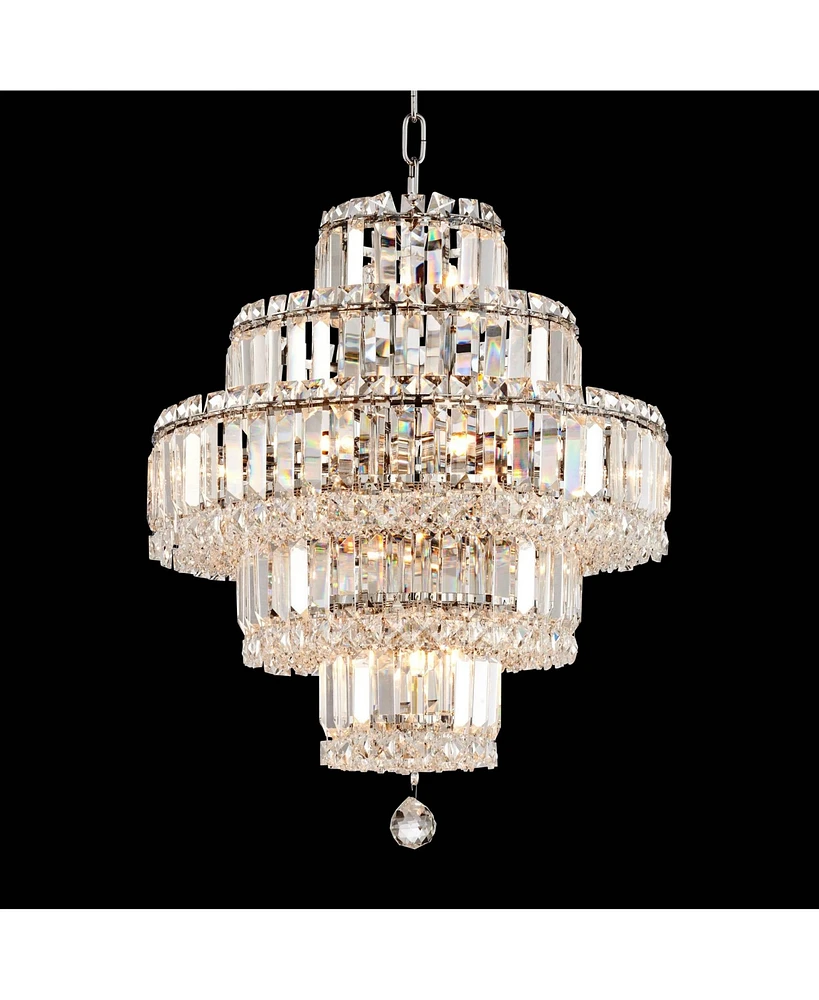 Vienna Full Spectrum Magnificence Chrome Small Chandelier Lighting 18 1/2" Wide Modern Dimmable Led Crystal 18