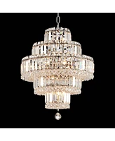 Vienna Full Spectrum Magnificence Chrome Small Chandelier Lighting 18 1/2" Wide Modern Dimmable Led Crystal 18-Light Fixture for Dining Room House Foy