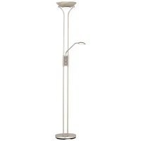 360 Lighting Canby Modern Torchiere Floor Lamp Standing with Side Light Led 72" Tall Brushed Nickel Silver Metal White Acrylic Diffuser for Living Roo