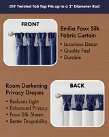 Madison Park Emilia Twist Tab Lined Window Curtain Panel, 50"W x 120"L