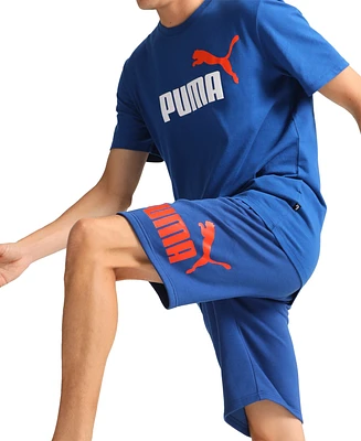 Puma Men's Regular-Fit Big Logo-Print Fleece 10" Shorts