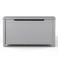 Kids Wooden Toy Box Storage With Safety Hinged Lid For Ages 3+ (Gray)
