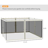 Black Gazebo Netting Replacement for 13x13 Gazebos with Zip-On Panels