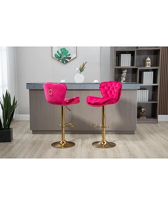 Simplie Fun Bar Stools With Back And Footrest Counter Height Chairs Set of 2