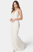 bebe Women's Sleeveless Lace Gown