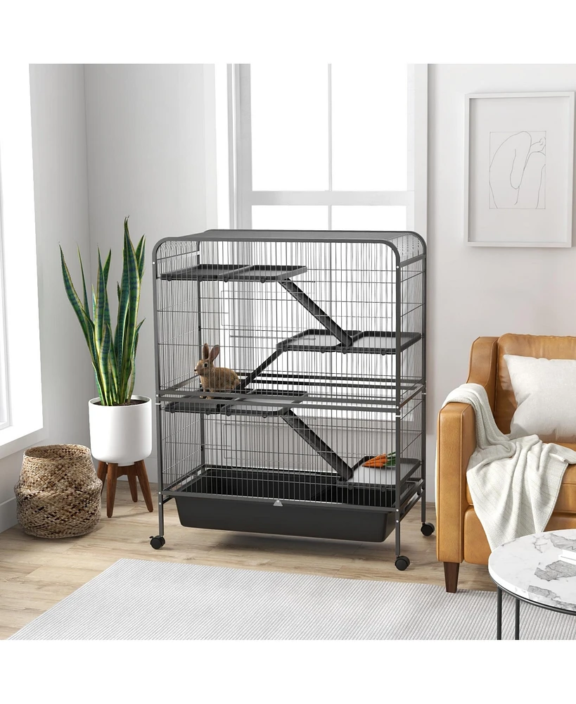 Streamdale Furniture Spacious, Portable, and Easy-Clean Small Animal Cage with Platforms