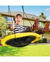 Costway 40'' Nest Tree Swing Round Swing w/ Adjustable Hanging Ropes & Oxford Waterproof Cloth Outdoor Swing