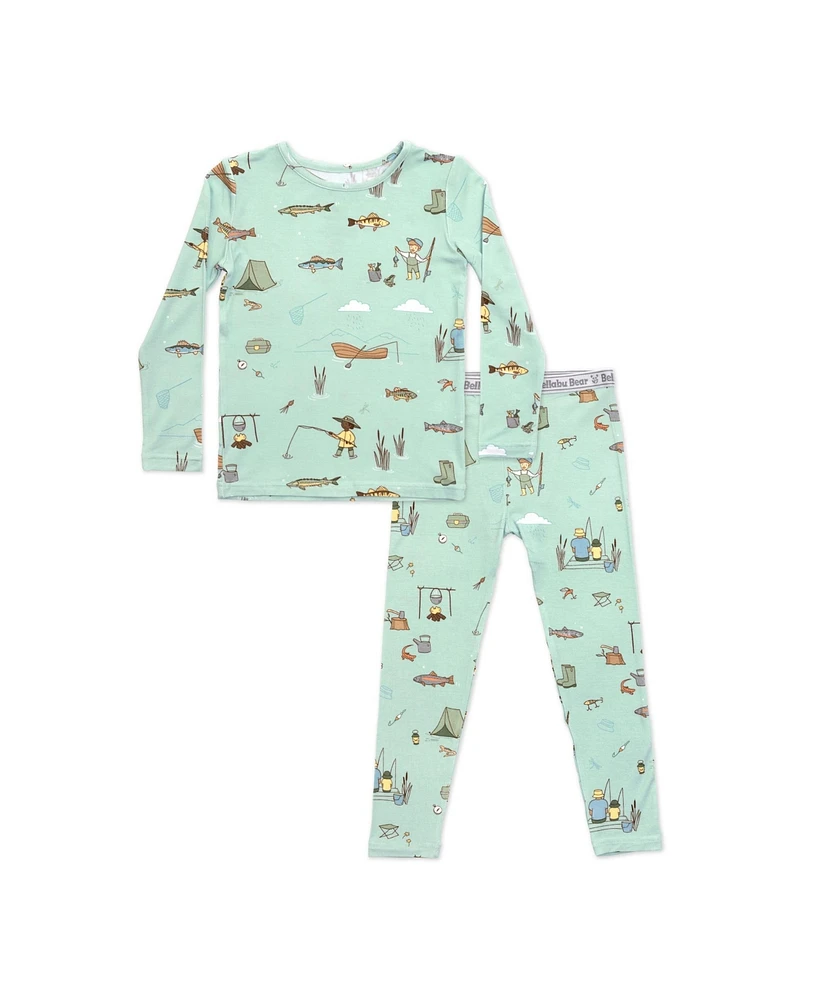 Bellabu Bear Kids Unisex Fishing Set of 2 Piece Pajamas