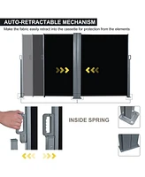 Double-Sided Retractable Patio Screen Awning for Privacy and Elegance
