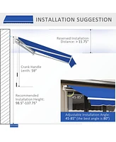 Streamdale Furniture Adjustable Retractable Patio Awning for Shade and Protection