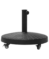Portable Umbrella Stand with Wheels, Adjustable Pole Holder, and Durable Design