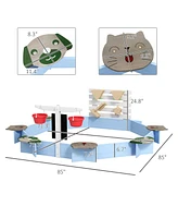 Streamdale Furniture Wooden Sandbox for 3-7 Years, 85" x 85" x 25", Blue