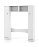 Costway Over The Toilet Storage Cabinet Double Door Bathroom Toilet Storage Organizer