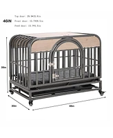 Simplie Fun Sturdy Pre-Assembled Dog Crate with Enhanced Safety and Comfort