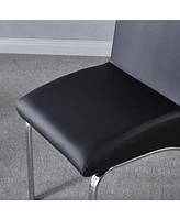 Simplie Fun Black faux leather dining chair with Silver Noncorrosive Steel Legs