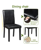 Contemporary Elegance Wooden Dining Table and Upholstered Chairs