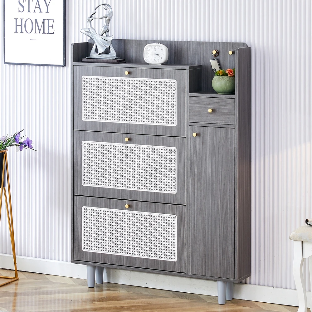 Elegant Vine Shaped Shoe Cabinet Retro Charm for Your Porch