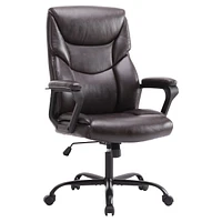 Streamdale Furniture Home Office Chair Ergonomic Pu Leather Desk Chair With Armrests