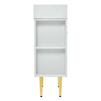 21.6" Black Bathroom vanity, Combo Cabinet, Bathroom Storage Cabinet, Single Ceramic Sink, Left side storage